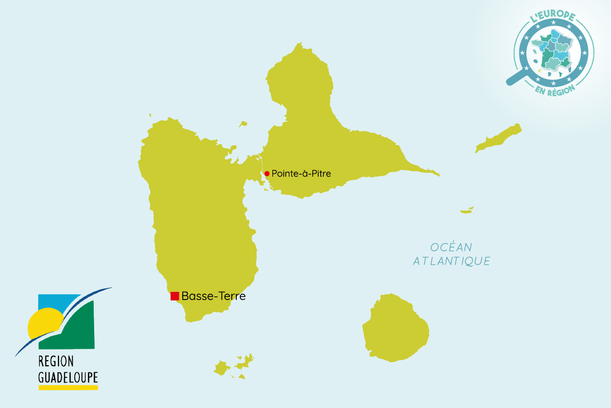 Interface de veille de la Région Guadeloupe illustration